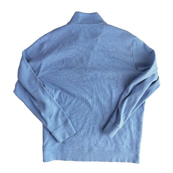 Vineyard Vines Quarter Zip Sweater Mens L Light Blue Logo Contrasting Collar - Picture 5 of 5